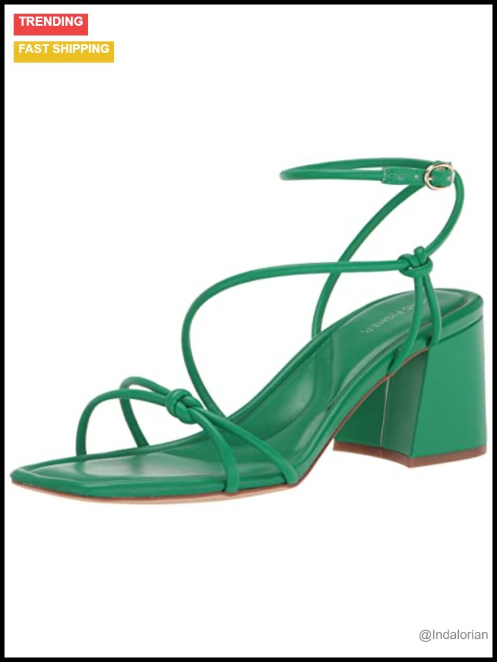 Marc Fisher Gurion Faux Leather Heeled Sandal Block Heel Ankle Strap